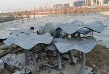 荷葉雕塑制造商，景觀擺件，不銹鋼荷葉雕塑定制廠家