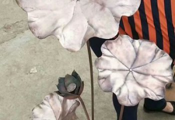 主題荷葉雕塑制作，美陳概念，銅荷葉雕塑生產(chǎn)廠家