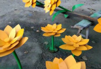 黃蓮花雕塑精選，戶外雕塑，廣場(chǎng)烤漆黃蓮花雕塑優(yōu)價(jià)