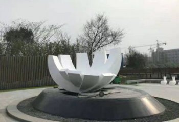 幾何蓮花雕塑優(yōu)選，陸地?cái)[件，廣場幾何蓮花雕塑供給