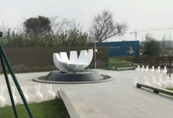 蓮花雕塑生產(chǎn)廠家，城市裝飾，幾何蓮花雕塑選定