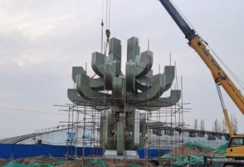 蓮花雕塑選用，鍛造工藝，幾何蓮花雕塑標準廠家