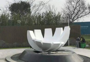 中式蓮花雕塑