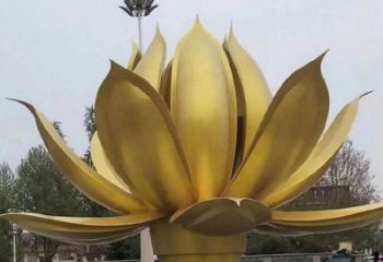 金蓮花雕塑定價，街景小品，不銹鋼金蓮花雕塑工廠