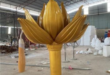 金蓮花雕塑訂做廠家，室外軟裝，不銹鋼金蓮花雕塑供應(yīng)