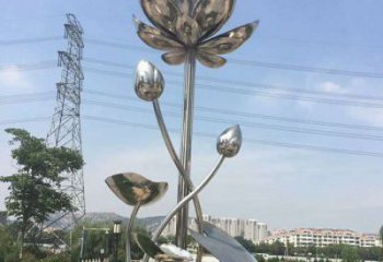 蓮花雕塑特供，美陳雕塑，制造鏡面蓮花雕塑廠家