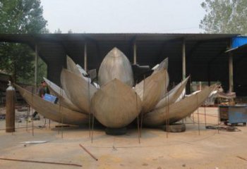 蓮花雕塑擺件定制，市標雕塑，不銹鋼蓮花雕塑廠家