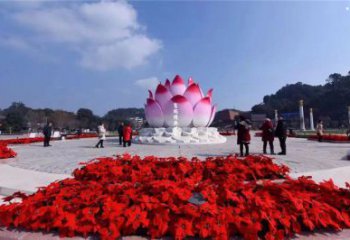 烤漆蓮花雕塑廠家，小區(qū)雕塑，不銹鋼蓮花噴泉雕塑優(yōu)價(jià)