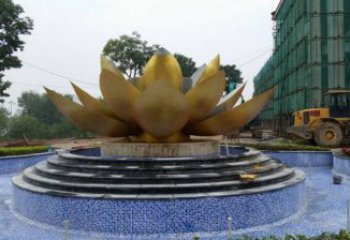 蓮花雕塑供需，小區(qū)雕塑，銅蓮花雕塑制造廠家