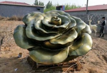 玫瑰花雕塑擺件，室外軟裝，玻璃鋼玫瑰花雕塑廠家