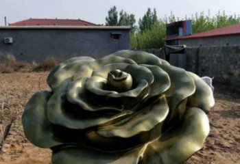 玫瑰花雕塑定做，廣場系列，玻璃鋼玫瑰花雕塑制作廠家