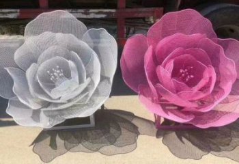 玫瑰花雕塑提供，街頭雕塑，庭院鏤空玫瑰花雕塑優(yōu)價