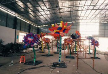 藝術葵花雕塑觀賞型，街景小品，葵花雕塑常用