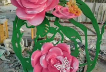 月季雕塑特供，白鋼構(gòu)件，景觀月季花朵雕塑供應(yīng)