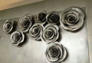 月季花雕塑定制，花卉雕塑，園林不銹鋼月季花雕塑預(yù)定