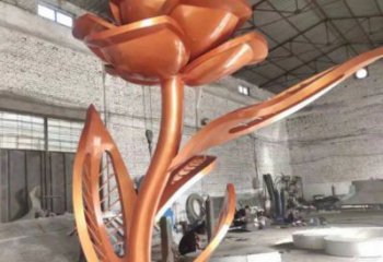 月季花雕塑常用，街道標識，廣場不銹鋼月季花雕塑常用