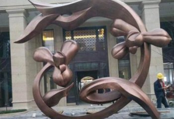 蘭花雕塑工程供應(yīng)，美陳雕塑，鑄銅蘭花花朵雕塑廠家