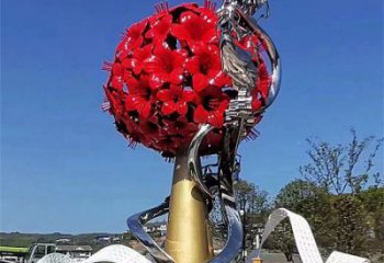大型玫瑰花朵雕塑公司，花園小品，玫瑰花朵雕塑常用