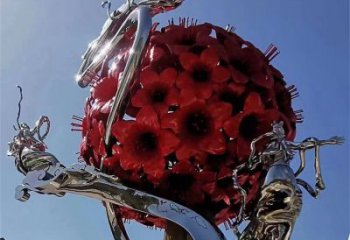 玫瑰花朵雕塑通用，美陳雕塑，景觀玫瑰花朵雕塑展品