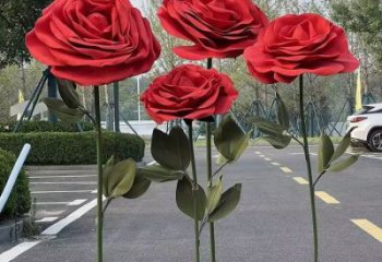 花朵月季雕塑供求，村標概念，景觀月季花朵雕塑通用