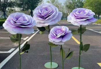 花朵月季雕塑定制廠家，街頭雕塑，月季花朵雕塑制作廠家