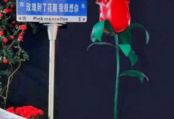 花朵月季雕塑精選，廣場系列，軟裝月季花朵雕塑廠家
