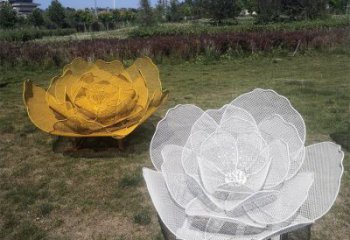 牡丹花雕塑提供，白鋼構(gòu)件，鏤空牡丹花雕塑生產(chǎn)廠家