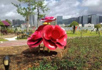 牡丹花雕塑，烤漆工藝，不銹鋼牡丹花雕塑廠家承接