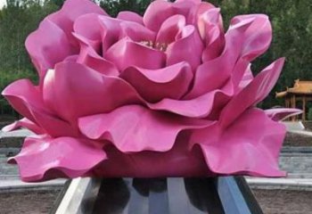 牡丹花雕塑廠家，廣場雕塑，不銹鋼牡丹花雕塑定制