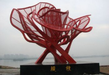 牡丹花雕塑工廠，多彩藝術(shù)，不銹鋼牡丹花雕塑供應(yīng)
