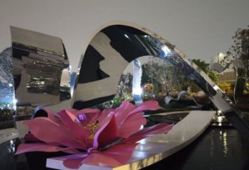 牡丹花雕塑通用，街景小品，不銹鋼牡丹花雕塑制造廠家