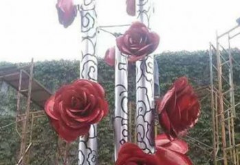 牡丹花雕塑廠家，廣場系列，牡丹花花朵雕塑定價