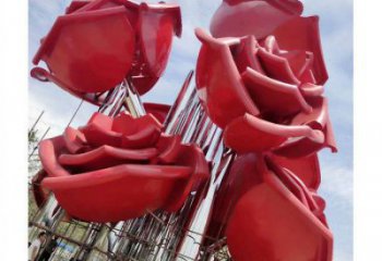 牡丹花雕塑制造，街景小品，花朵牡丹花雕塑廠家