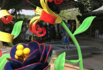 蘭花雕塑制造商，小區(qū)擺件，不銹鋼蘭花雕塑提供廠家