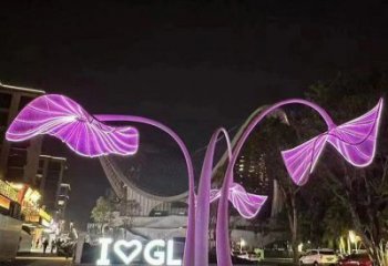 花傘雕塑訂做，街景小品，不銹鋼花傘雕塑制作