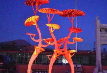門口花傘雕塑點(diǎn)擊，地標(biāo)擺件，不銹鋼花傘雕塑承接