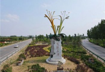 金銀花雕塑生產(chǎn)商，街頭藝術(shù)，不銹鋼金銀花雕塑廠家