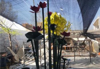 菊花雕塑工廠，戶外雕塑，景觀不銹鋼菊花雕塑選用