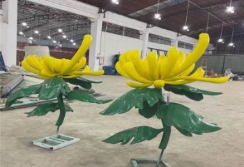 現(xiàn)代菊花雕塑定制，中式工藝，菊花雕塑造型優(yōu)價(jià)