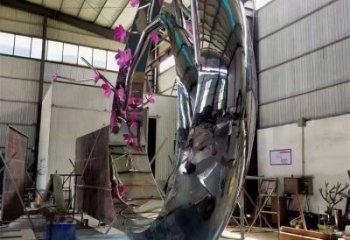 抽象梅花雕塑展品，小區(qū)雕塑，梅花雕塑精選