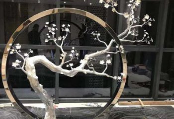 景觀梅花雕塑供需，彩鋼制作，大型梅花雕塑展品