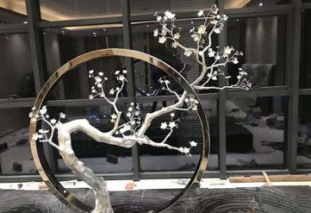 梅花雕塑選用，小區(qū)擺件，大型梅花雕塑批發(fā)