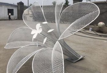 山茶花雕塑供求，美陳雕塑，鏤空山茶花雕塑制造商