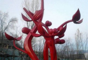 石榴花雕塑精品，景觀雕塑，不銹鋼石榴花雕塑生產(chǎn)商
