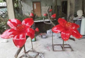梧桐花雕塑優(yōu)選，室外雕塑，彩繪梧桐花雕塑廠家優(yōu)選
