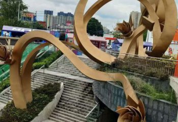 櫻花雕塑優(yōu)選，陸地?cái)[件，不銹鋼櫻花雕塑廠家