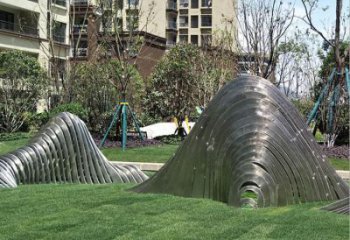 鋼絲假山雕塑，白鋼構(gòu)件，建筑假山雕塑制造廠家