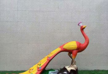 門口彩繪孔雀雕塑點(diǎn)擊，地標(biāo)擺件，仿真孔雀雕塑廠家