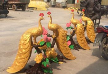 戶外孔雀擺放批發(fā)，景觀雕塑，銅孔雀雕塑生產(chǎn)商