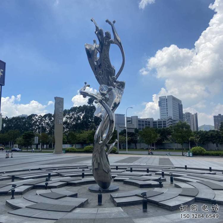 步行街海浪雕塑，鍛造景觀雕塑，拋光方式